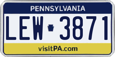 PA license plate LEW3871
