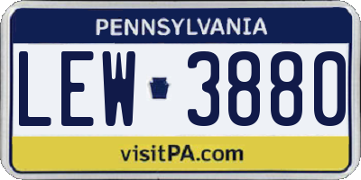 PA license plate LEW3880