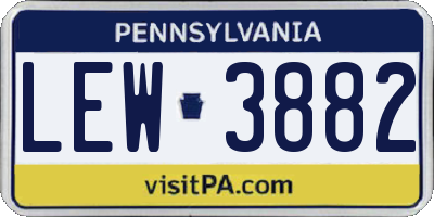 PA license plate LEW3882