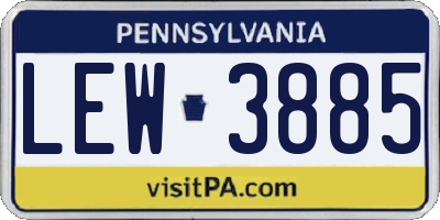 PA license plate LEW3885