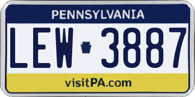 PA license plate LEW3887
