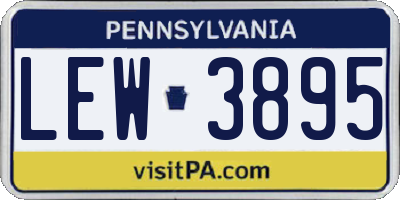 PA license plate LEW3895