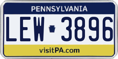 PA license plate LEW3896