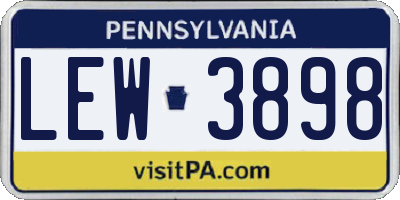 PA license plate LEW3898