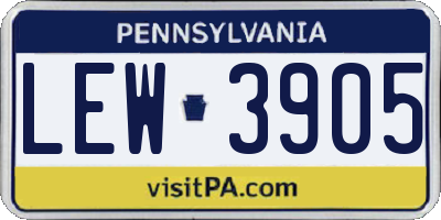 PA license plate LEW3905