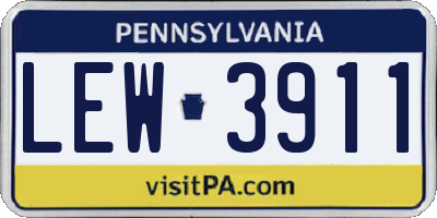 PA license plate LEW3911