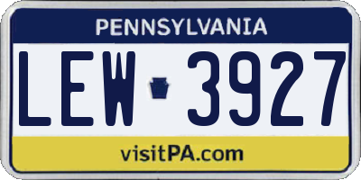 PA license plate LEW3927