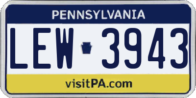 PA license plate LEW3943