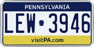 PA license plate LEW3946
