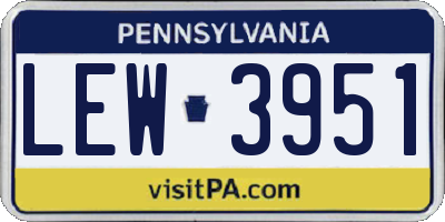 PA license plate LEW3951