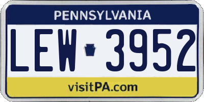 PA license plate LEW3952
