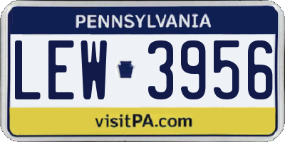 PA license plate LEW3956