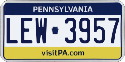 PA license plate LEW3957