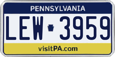PA license plate LEW3959
