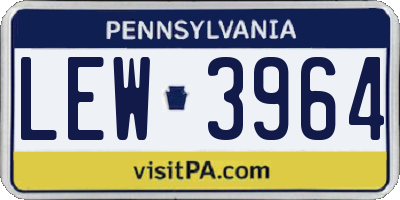 PA license plate LEW3964