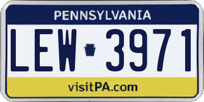PA license plate LEW3971
