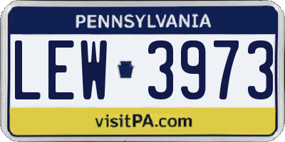 PA license plate LEW3973