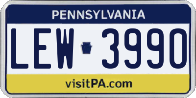 PA license plate LEW3990