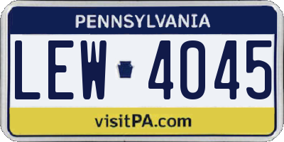 PA license plate LEW4045