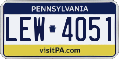 PA license plate LEW4051