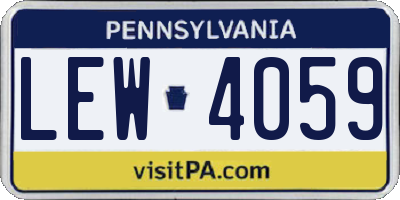 PA license plate LEW4059