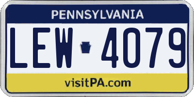 PA license plate LEW4079