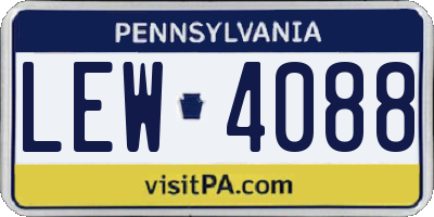 PA license plate LEW4088