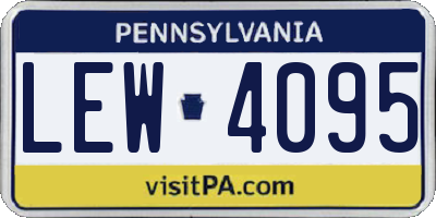 PA license plate LEW4095
