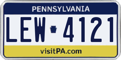 PA license plate LEW4121