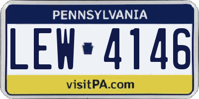 PA license plate LEW4146