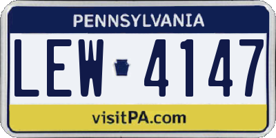 PA license plate LEW4147