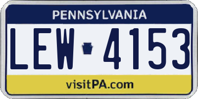 PA license plate LEW4153