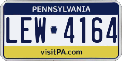 PA license plate LEW4164