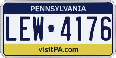 PA license plate LEW4176