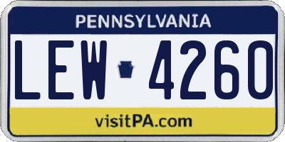 PA license plate LEW4260
