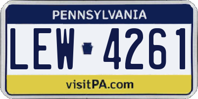 PA license plate LEW4261