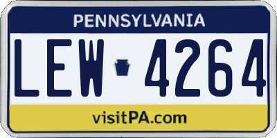 PA license plate LEW4264