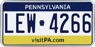 PA license plate LEW4266