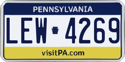 PA license plate LEW4269