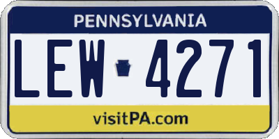 PA license plate LEW4271
