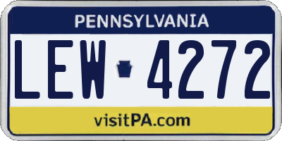 PA license plate LEW4272