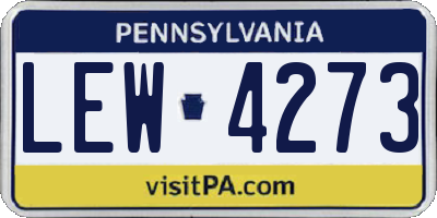 PA license plate LEW4273