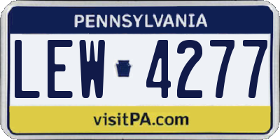 PA license plate LEW4277