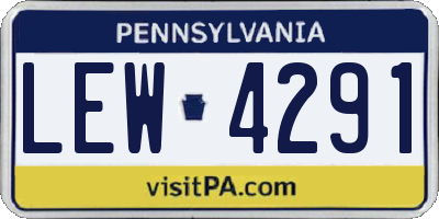 PA license plate LEW4291