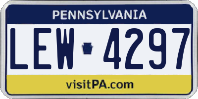 PA license plate LEW4297