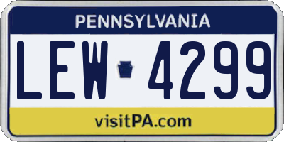 PA license plate LEW4299