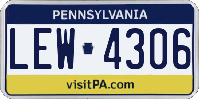 PA license plate LEW4306