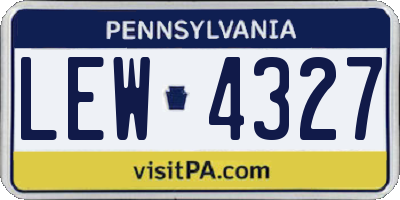 PA license plate LEW4327