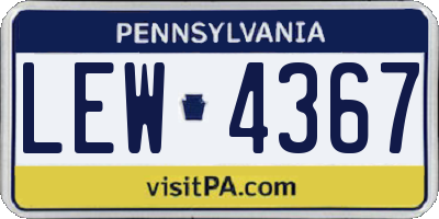 PA license plate LEW4367