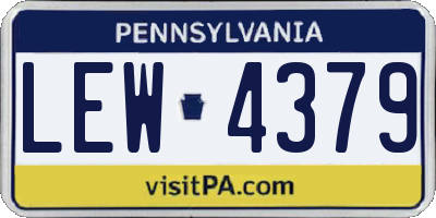 PA license plate LEW4379